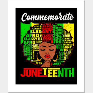 Womens Juneteenth Afro Woman Black Queen African American Melanin Posters and Art